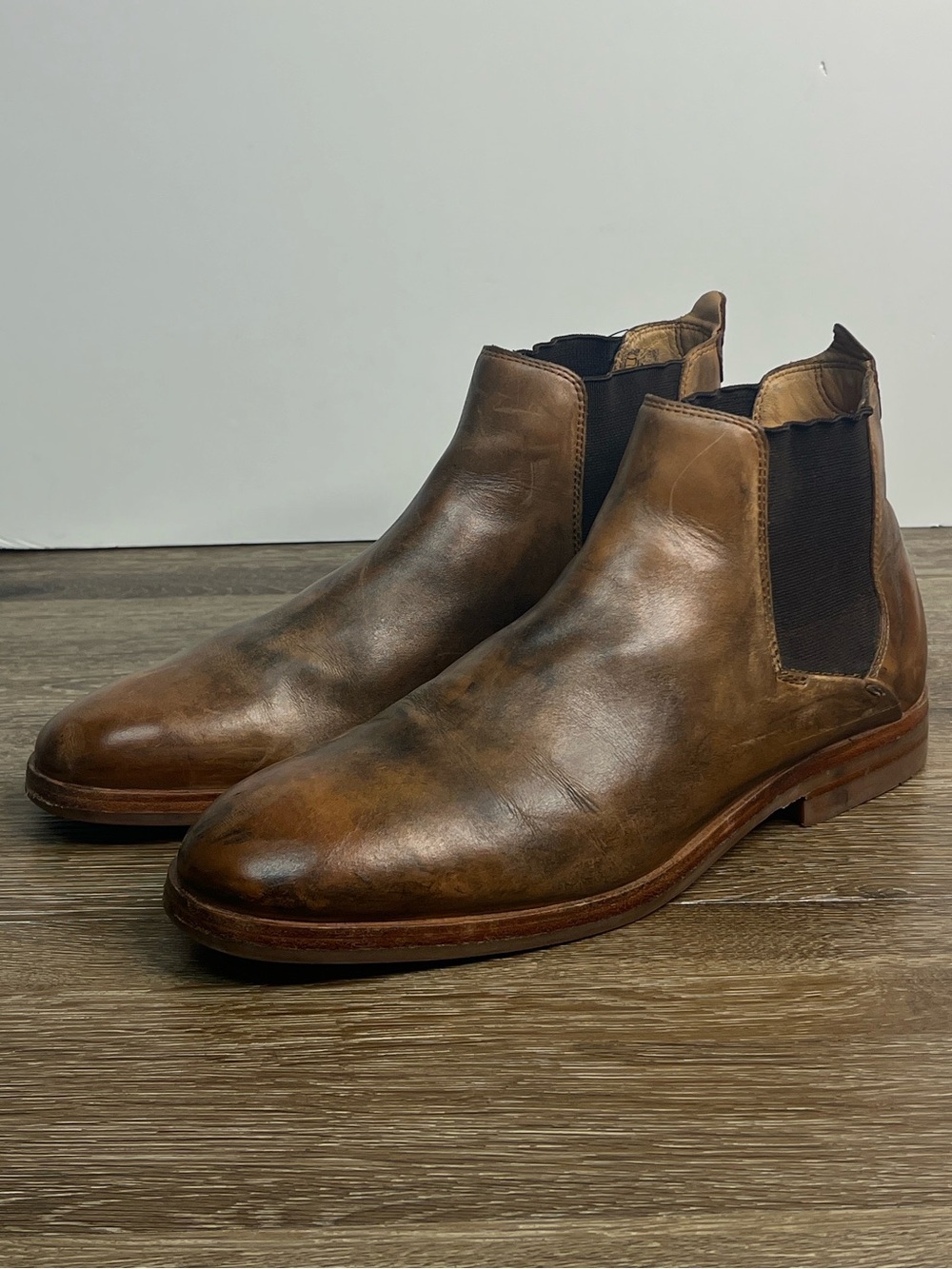 H by Hudson London Distressed Leather Chelsea Boots Men’s Size 44 (US 11)